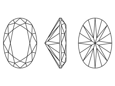 Zirconia Cubica Preciosa, Oval Diamond, 8 X 6 Mm, Bianco - Immagine Standard - 3