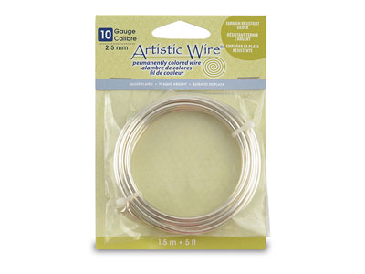 Filo Beadalon Artistic Wire, Calibro 10, 1,5 M, Argento Placcato - Immagine Standard - 1