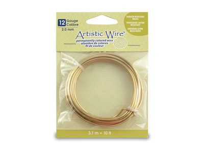 Beadalon Artistic Wire, 2,00 Mm, Filo Di Ottone Anti-ossidazione, Bobina Da 3,10 Metri