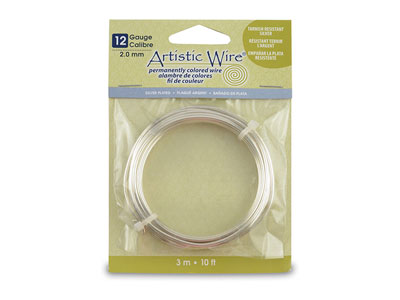 Filo Beadalon Artistic Wire, Calibro 12, 3,1 M, Argento Placcato