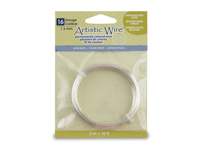 Filo Beadalon Artistic Wire, Calibro 16, 3,1 M, Argento Placcato - Immagine Standard - 1