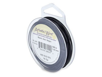 Filo Beadalon Artistic Wire, Calibro 18, 9,1 Mm, Rame, Nero