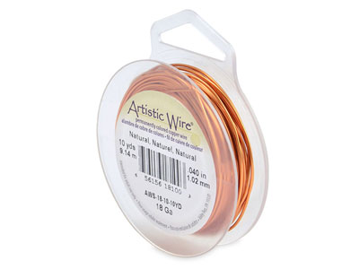 Filo Beadalon Artistic Wire, Calibro 18, 9,1 Mm, Rame, Naturale