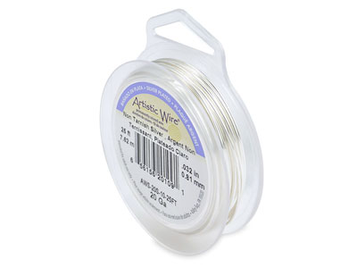 Beadalon Artistic Wire, 0,81 Mm, Filo Di Rame Argentato, Bobina Da 7,60 Metri