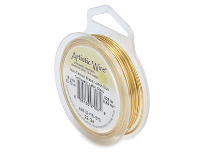 Filo Beadalon Artistic Wire, Calibro 22, 13,7 M, Ottone Inossidabile - Immagine Standard - 1