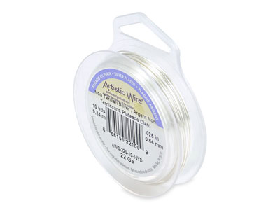 Beadalon Artistic Wire, 0,64 Mm, Filo Di Rame Argentato, Bobina Da 9,10 Metri