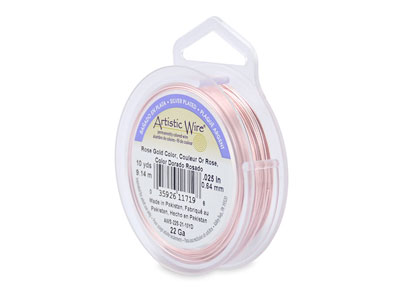 Filo Beadalon Artistic Wire, Calibro 22, 9,1 Mm, Argento Placcato, Oro Rosa - Immagine Standard - 1