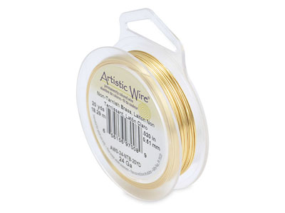 Beadalon Artistic Wire, 0,51 Mm, Filo Di Ottone Anti-annerimento, Bobina Da 18,20 Metri