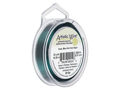 Filo Beadalon Artistic Wire, Calibro 24, 18,2 M, Acqua