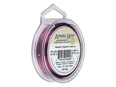 Filo Beadalon Artistic Wire, Calibro 24, 18,2 M, Magenta - Immagine Standard - 1