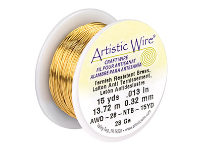 Filo Beadalon Artistic Wire, Calibro 28, 13,7 M, Ottone Inossidabile - Immagine Standard - 1