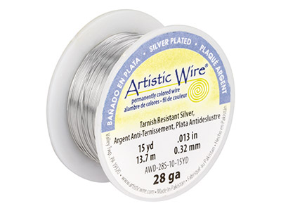 Filo Beadalon Artistic Wire, Calibro 28, 13,7 M, Argento Placcato - Immagine Standard - 1