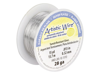 Filo Beadalon Artistic Wire, Calibro 28, 13,7 M, Argento Placcato