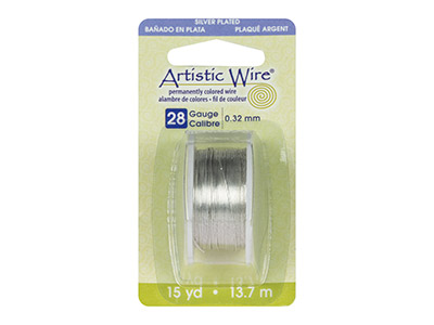 Filo Beadalon Artistic Wire, Calibro 28, 13,7 M, Argento Placcato - Immagine Standard - 3