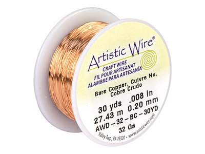 Filo Beadalon Artistic Wire, Calibro 32, 27,4 M, Rame Nudo