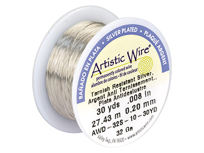 Filo Placcato Argento 0,20 Mm, Beadalon Artisticwire, Bobina Da 27,40 Metri