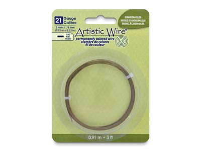 Beadalon Artistic Wire 21 Gauge Flat Antique Brass Colour 0.75mm X 3mm X 0.91m