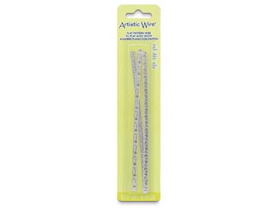 Beadalon Artistic Wire, Filo Di Rame Piatto, Motivo Floreale, 0,58 X 4,6 Mm, Argento Anti-taratura, Pacch