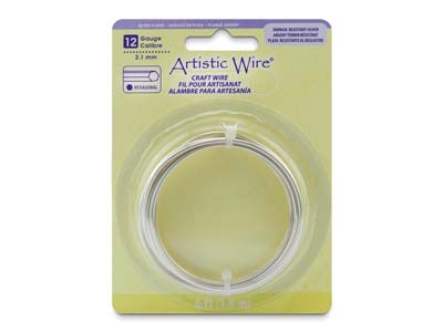 Filo Di Rame Esagonale 2,10 Mm, Argento Anti-ossidazione, Artistic Wire Di Beadalon, 1,83 Metri - Immagine Standard - 1