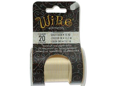 Wire Elements, 20 Gauge, Gold Colour, Tarnish Resistant, Medium Temper, 15yd/13.72m - Immagine Standard - 1