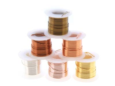 Wire Elements, 22 Gauge, Pk 6 Assorted Colours, Tarnish Resistant, Med Temper, 4yd/3.66m - Immagine Standard - 2