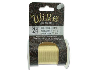 Filo Di Rame Semiduro Anti-ossidazione Dorato, 0,43 Mm, Bobina Da 27,40 Metri