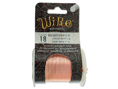 Wire Elements, 18 Gauge, Rose Gold Colour, Tarnish Resistant, Medium Temper, 10yd/9.14m - Immagine Standard - 1