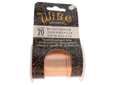 Wire Elements, 20 Gauge, Rose Gold Colour, Tarnish Resistant, Medium Temper, 15yd/13.72m - Immagine Standard - 1
