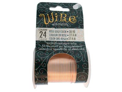 Wire Elements, 24 Gauge, Rose Gold Colour, Tarnish Resistant, Medium Temper, 30yd/27.43m - Immagine Standard - 1