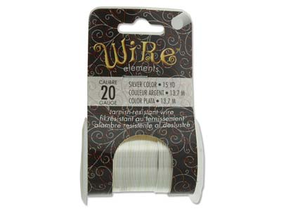 Wire Elements, 20 Gauge, Silver Colour, Tarnish Resistant, Medium Temper, 15yd/13.72m - Immagine Standard - 1