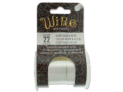 Wire Elements, 22 Gauge, Silver Colour, Tarnish Resistant, Medium Temper, 20yd/18.29m - Immagine Standard - 1
