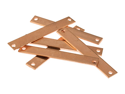 Pezzo Grezzo In Rame, Placca Identit Con 2 Fori, 40 X 6 Mm, Confezione Da 6