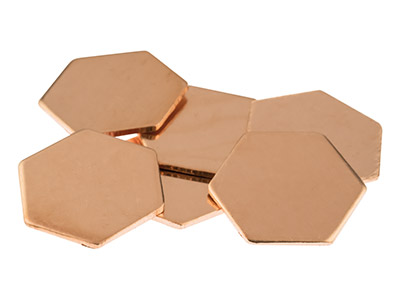 Pezzo Base In Rame, Forma Esagonale18 X 20 Mm, Confezione Da 6