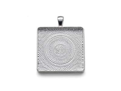 Montatura Per Pendente Quadrato Grande, Placcata Argento