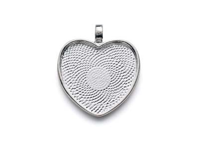 Montatura Per Pendente A Cuore Piccola, Placcata Argento - Immagine Standard - 1