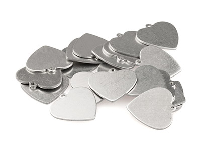 Semilavorato In Alluminio, Cuore 15,90 Mm, Impressart, Confezione Da 20 X 0,8 Mm, Alluminio - Immagine Standard - 2