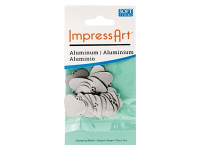 Semilavorato In Alluminio, Cuore 15,90 Mm, Impressart, Confezione Da 20 X 0,8 Mm, Alluminio - Immagine Standard - 3