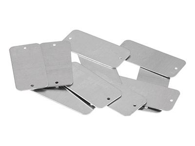 Connettore A Piastra Rettangolare In Alluminio Non Finito 41 X 21 Mm, Impressart, Confezione Da 9 - Immagine Standard - 2