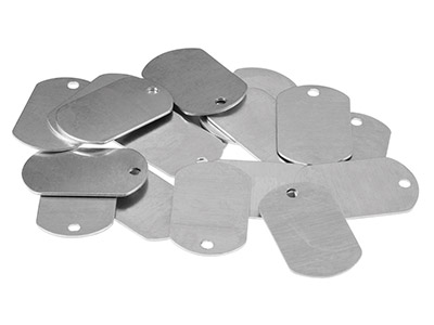 Semilavorato In Alluminio, Targhetta Identificativa Con 1 Foro, 31,80 X 20 Mm, Impressart, Confezione Da - Immagine Standard - 2