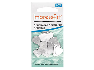 Flan In Alluminio, Cuore 12,70 MM Con Anello, Impressart, Confezione Da 20 X 0,8 Mm, Alluminio - Immagine Standard - 3