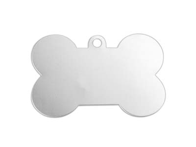 Targhette A Forma Di Osso Di Cane Semilavorate Per Stampaggio Impressart, Confezione Da 4, 41 X 19 Mm, Alluminio - Immagine Standard - 1