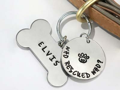 Targhette A Forma Di Osso Di Cane Semilavorate Per Stampaggio Impressart, Confezione Da 4, 41 X 19 Mm, Alluminio - Immagine Standard - 2