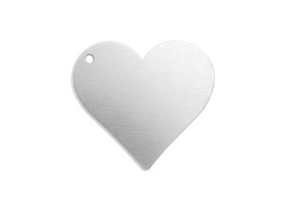 Pezzo Grezzo Di Alluminio, Cuore Con 1 Foro, 19 Mm, Impressart, Confezione Da 15