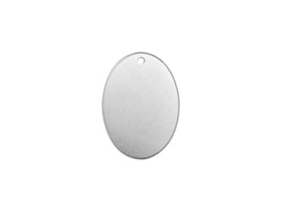 Semilavorato In Alluminio, Flan Ovale Forato 1 Foro, 19 X 12 Mm, Impressart, Confezione Da 15