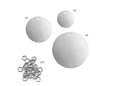 Alluminio Grezzo, Assortimento Di Flan Rotondi, Impressart, Set Da 12 - Immagine Standard - 2