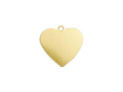 Ciondolo In Ottone Grezzo, Cuore 16mm, Impressart, Confezione Da 9 Ottone