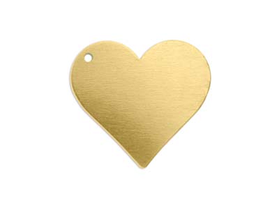 Semilavorato In Ottone, Semilavorato A Forma Di Cuore Con 1 Foro, 19 Mm, Impressart, Sacchetto Da 5