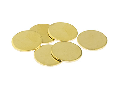 Ottone Grezzo, Flan Tondo 15 Mm, Confezione Da 6