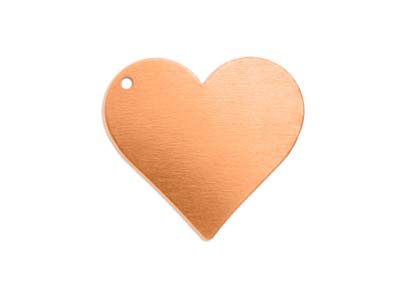 Pezzo Grezzo Di Rame, Cuore Forato Con 1 Foro, 19 Mm, Impressart, Confezione Da 4