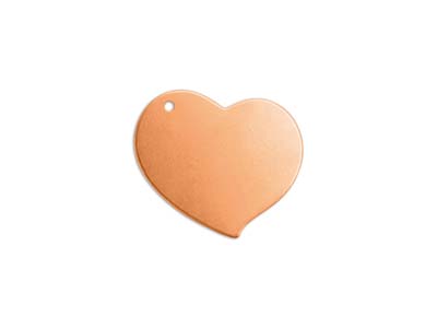 Semilavorati A Forma Di Cuore Con La Punta Storta Con Foro Per Stampaggio Impressart, Confezione Da 6, 19 Mm, Rame - Immagine Standard - 1